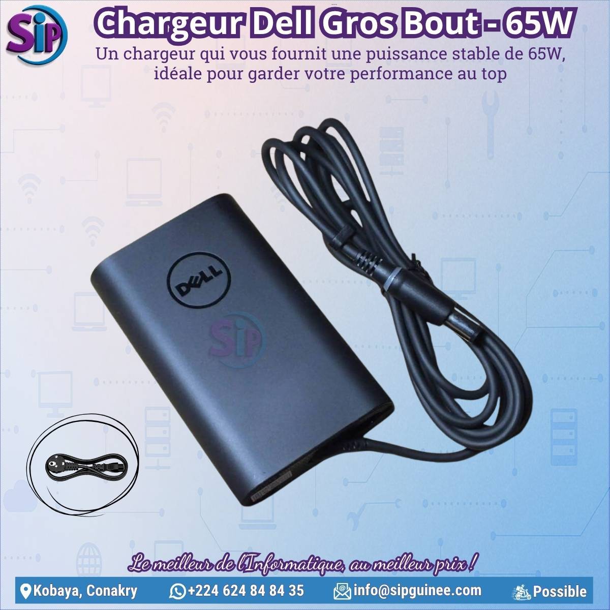 Chargeur DELL Gros Bout 65W