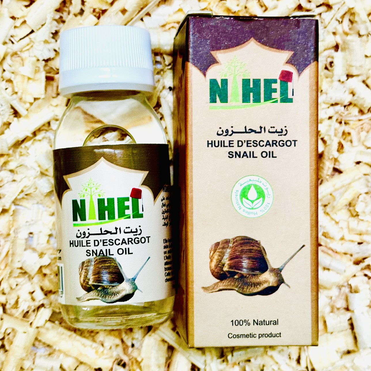 Huile d’escargot, de coco, Fenugreek ect..