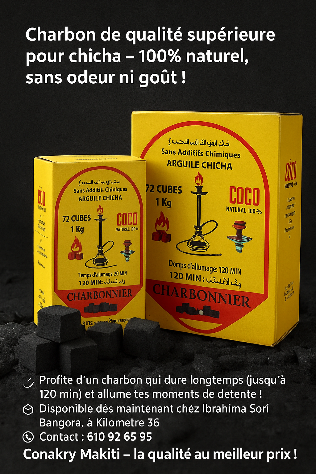 Charbon disponible en gros et détails 