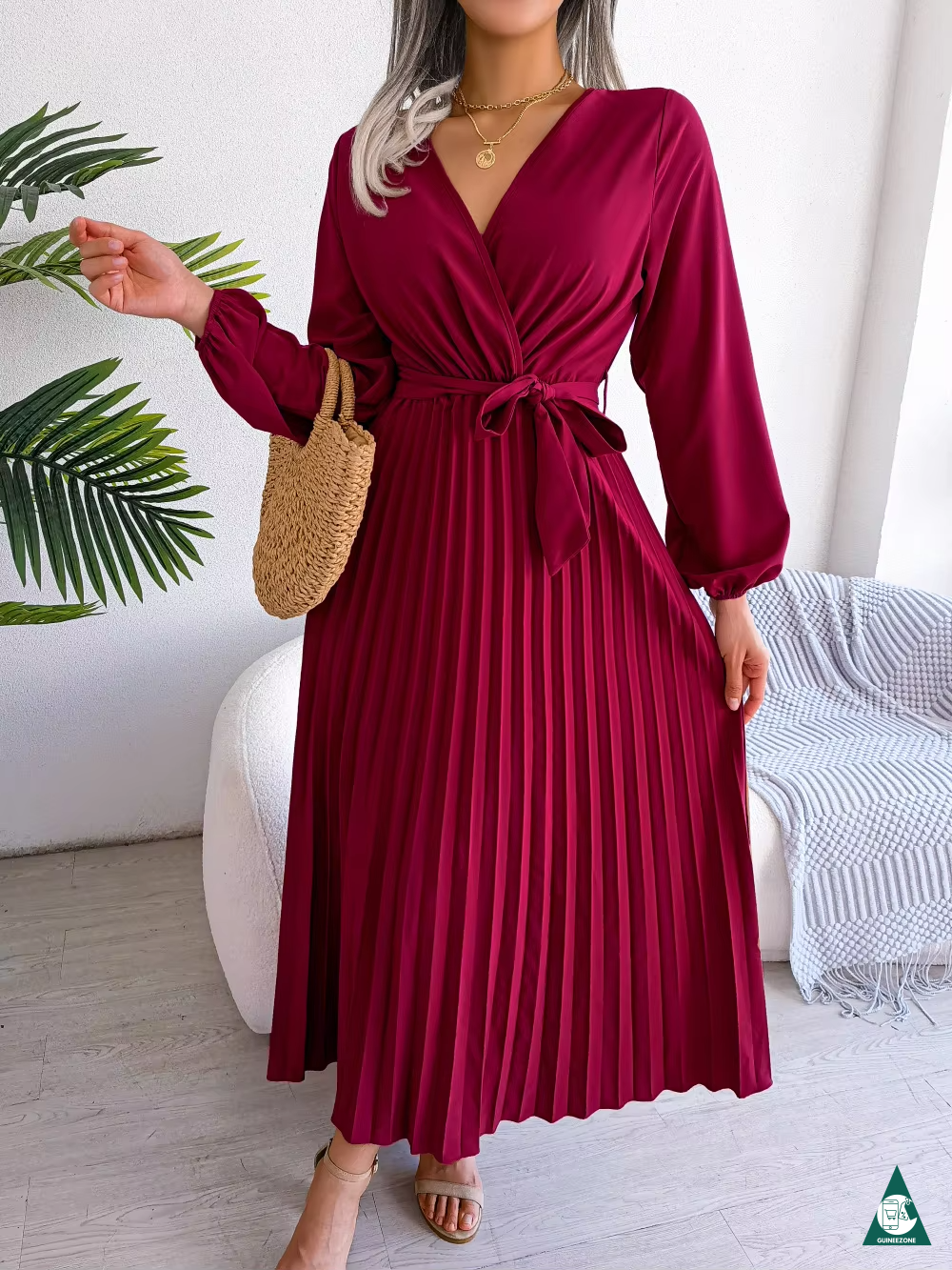 Robe maxi plissée